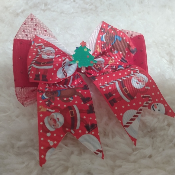 ❤️ HOST PICK ❤️ Nwot hand crafted Christmas 4 pc hair clip bundle - Picture 2 of 8